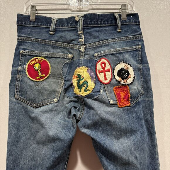 Levi's VTG Jeans 517 Big E Orange Tab Patches Bootcut 1969-1971 Talon Zip 32x34 - Picture 9 of 16